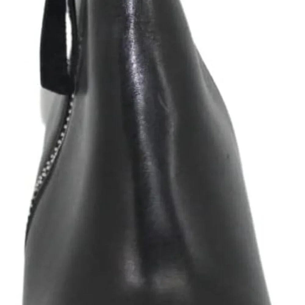 Sam Edelman Carlysle Black Leather Block Heel Silver Zipper Ankle Boots BRANDNEW